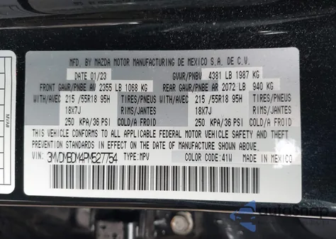 2023 Mazda Cx-30 2.5 S Premium from USA, damaged, VIN 3MVDMBDM4PM527754